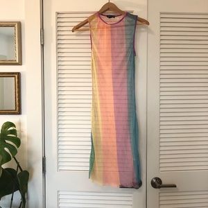 Rainbow Mesh Net Coverup - Current Mood